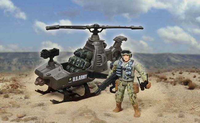 United States Army Helicopter Playset with 2 Soldiers Action Figure